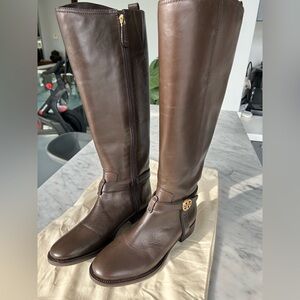 Tory Burch Bristol 30mm Riding Boot - Coconut